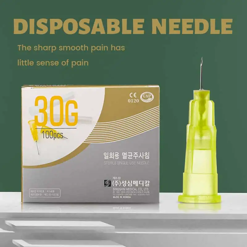 Hot Sale Korea 31G 6mm 30G 13mm 27G 31G Disposable Superfine Sharp Painless Small 34G 4mm Needle