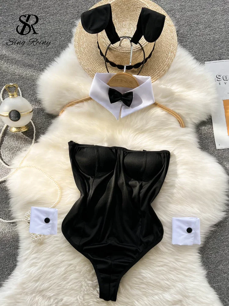 SINGREINY Bunny Girl Uniform Sexy Bodysuit Ladies Tie Backless singreiny-bunny-girl-uniform-sexy-bodysuit-ladies-tie-backless