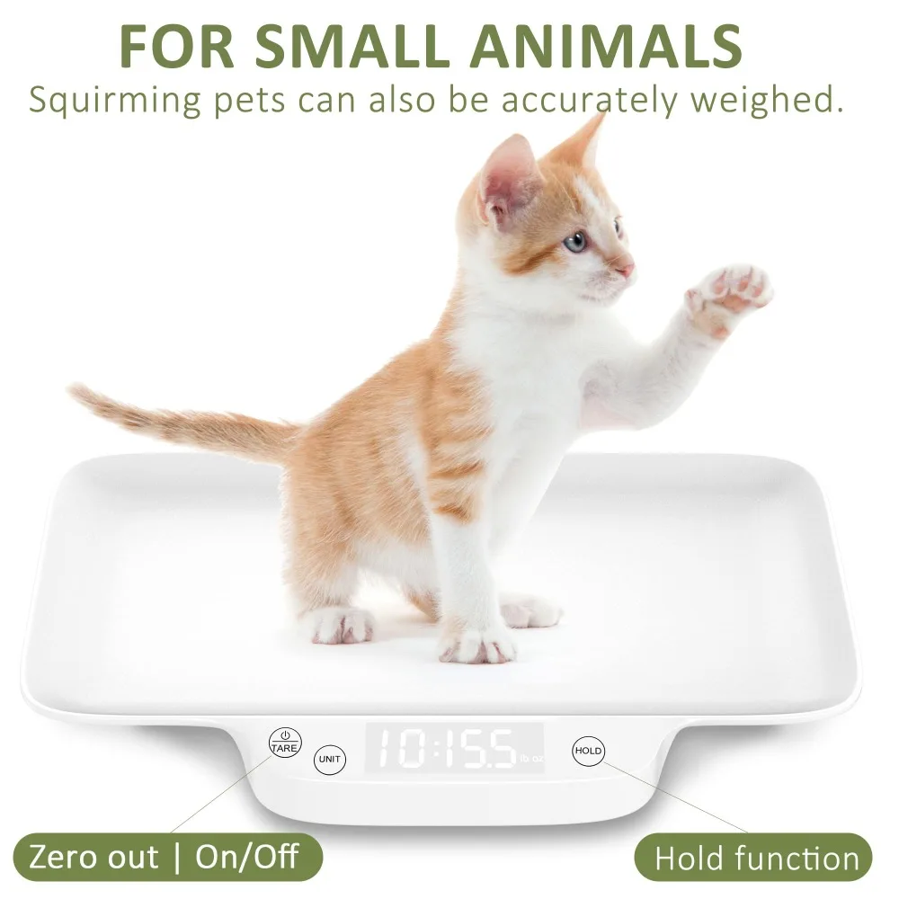Digital Pet Scale Portable Pet Dog Cat Scale with Hold and Tare Function Precision Digital Puppy Kitten with Tray portable mini scale