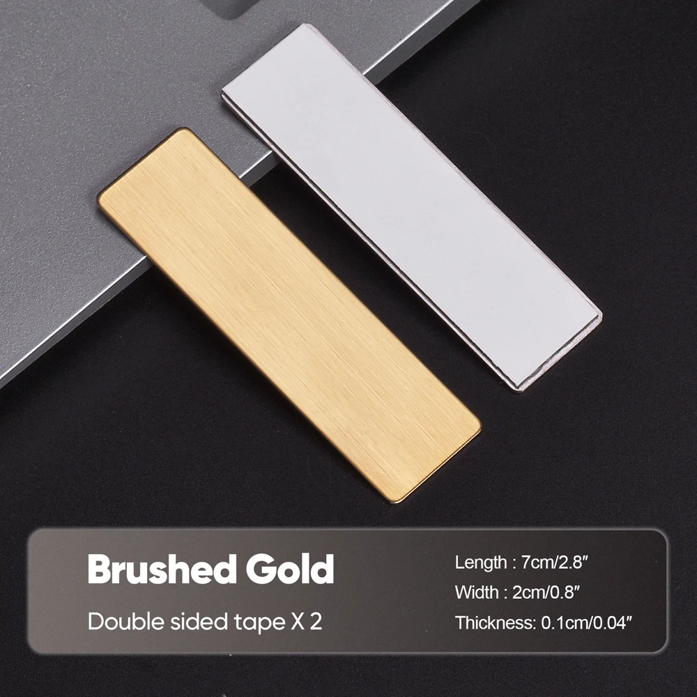 7x2cm Free Customizable Brooches Pin Personalized Engraved Text Logo Business ID Plate Metal Tag Tape Customized Name Badges