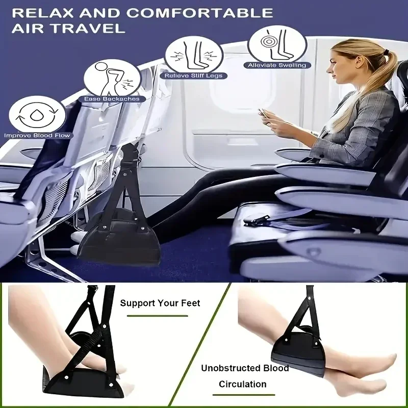 1pcs Aircraft Rest Foot Office Hanging Adjustable Simple Leg Hammock Accessories Table Feet Stool Car Travel Rest Foot Pad 3