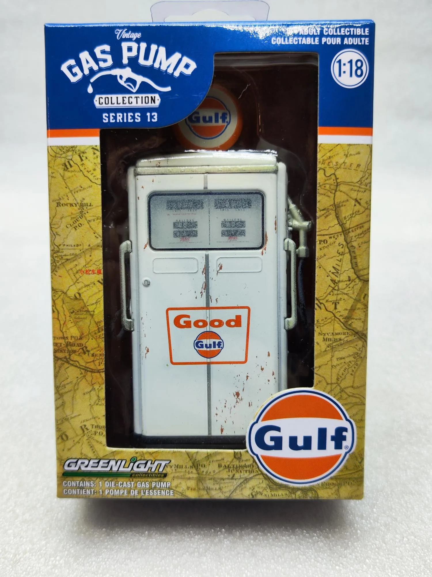 Greenlight 1:18-ガスポンプ,シェルオイル合金,車の家具,記事コレクション