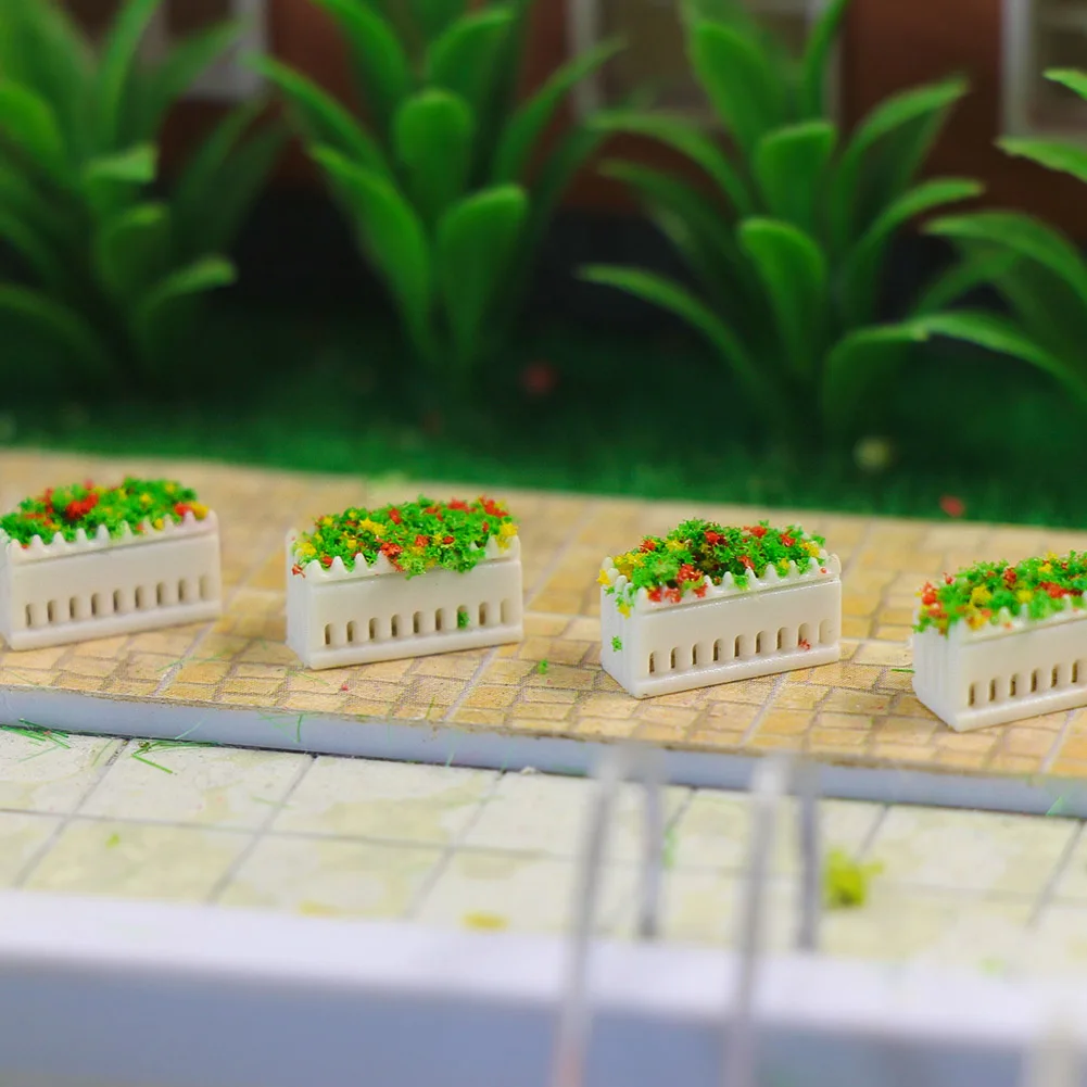 GY39 12pcs N TT  OO O Scale Model Rectangle Flowerbed Park Garden Border 3
