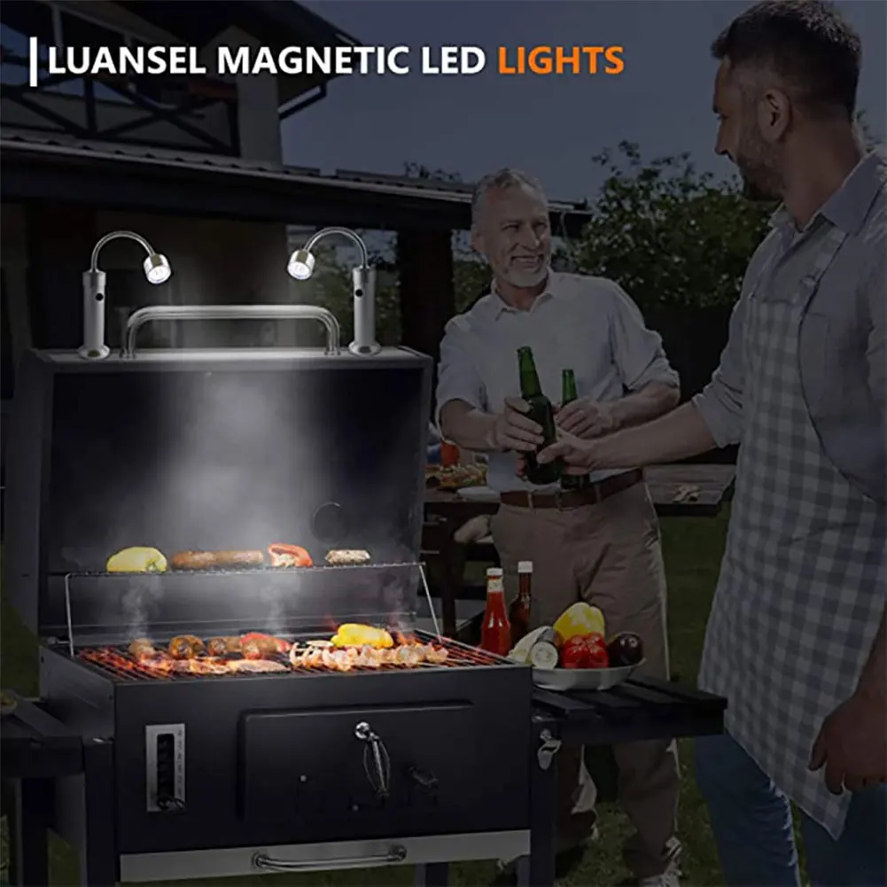 9 Leds Flashlight BBQ Grill Light Outdoor Super Bright Magnetic Base 360 Degree Barbecue Lights Soft Tube Torch Lighting Lamp bbq grill lights