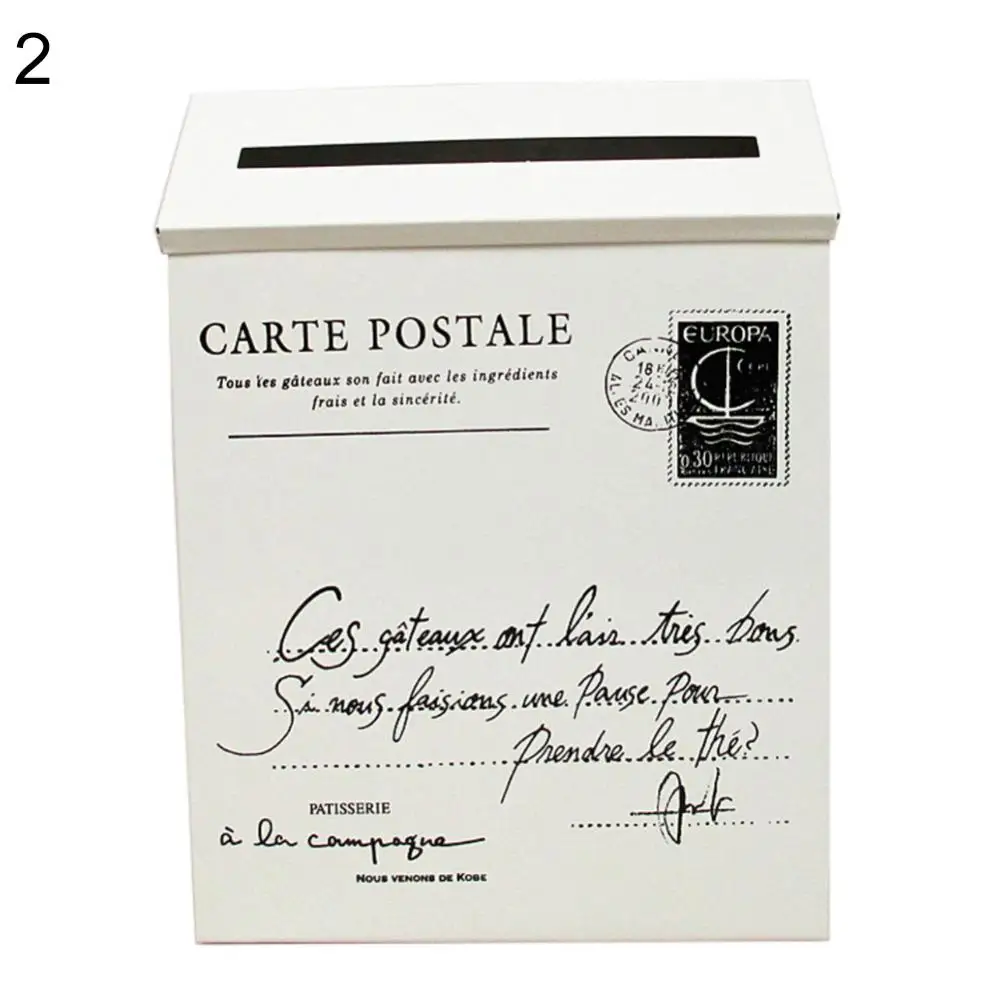 Retro Metal Wall Mounted Mailbox Bucket Newspaper Letter Box Post Garden Decor