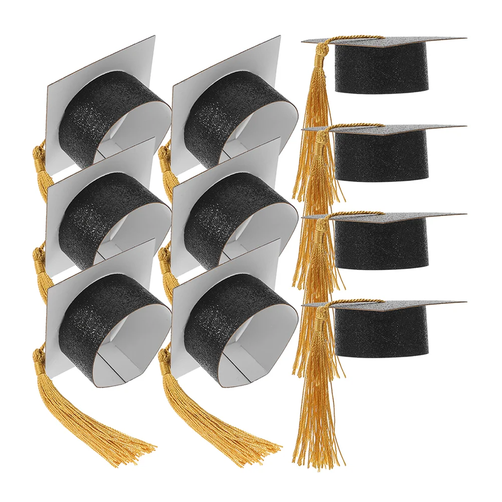 

20PCS Mini Graduation Hat Goblet Cover Graduation Hat Goblet Cover Hat Cup Caps