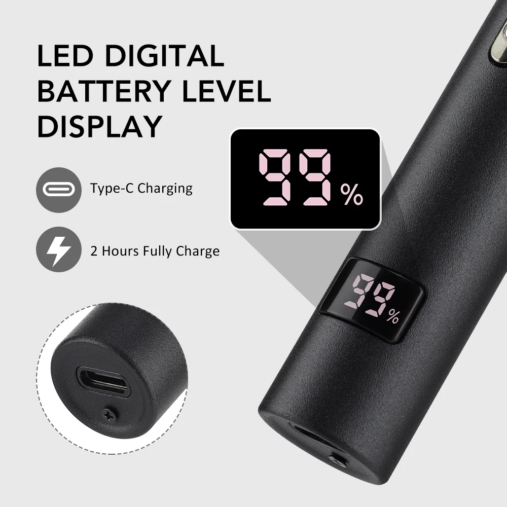 Electric Nose Hair Trimmer for Man Women Digital Display 360° Roating Machine No