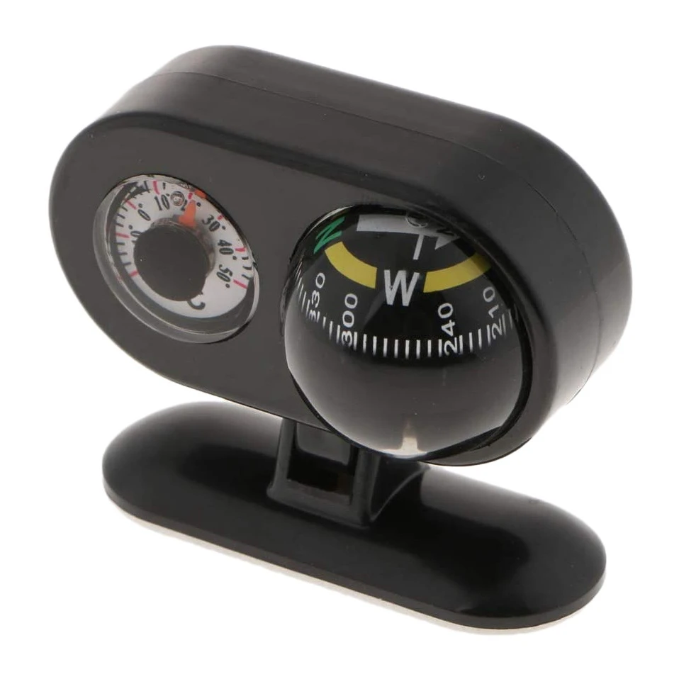 

2 in 1 Car Ornament Direction Dashboard Compass with Thermometer