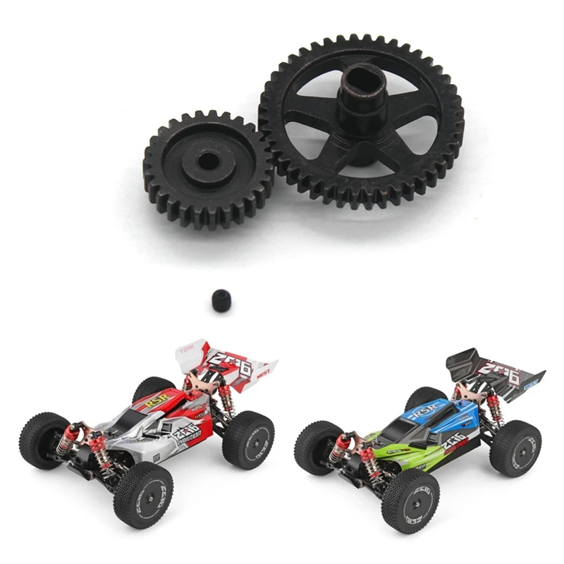New-Steel 44T Reduction Gear And 27T Motor Gear For Wltoys 144001 144002 144010 124016 124017 124018 124019 RC Car Parts