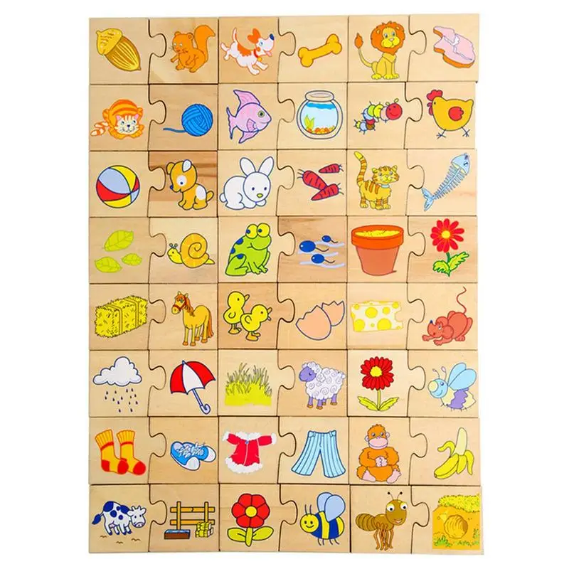 

Детская деревянная головоломка с животными, Детские когнитивные головоломки, координация рук и глаз, подходящая игра, забавные детские игрушки для обучения, классной комнаты