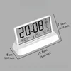 Transparent LED Large Screen Alarm Clock Temperature Date Week 12/24H Snooze Battery Desk Office School Home Decor Bedroom Kids 5