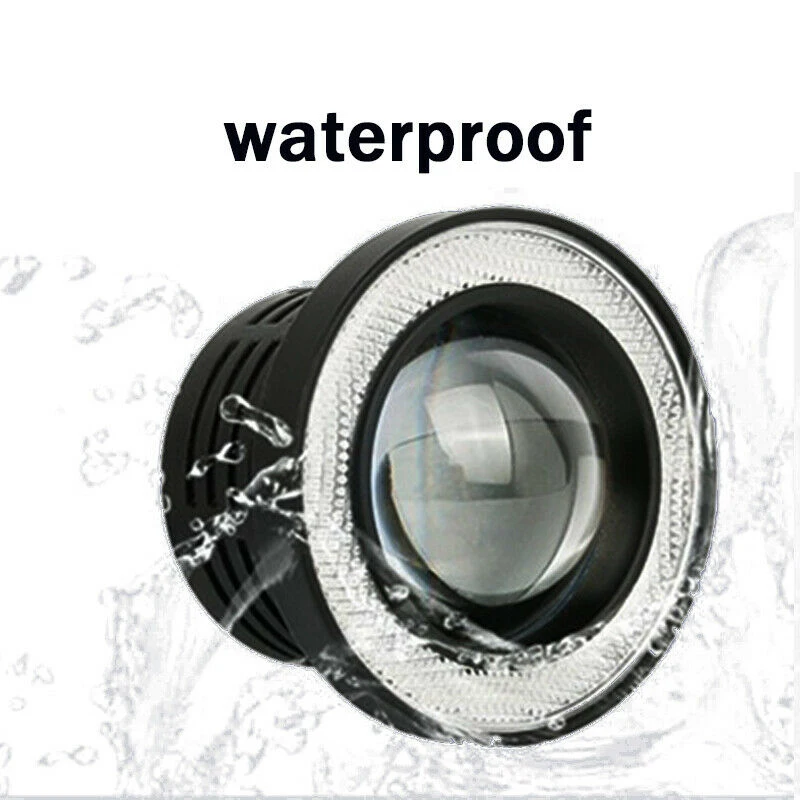 1PC 3.5인치 엔젤 아이즈 LED 안개등 자동차 SUV 범용 화이트 드라이빙 헤드 램프 12V