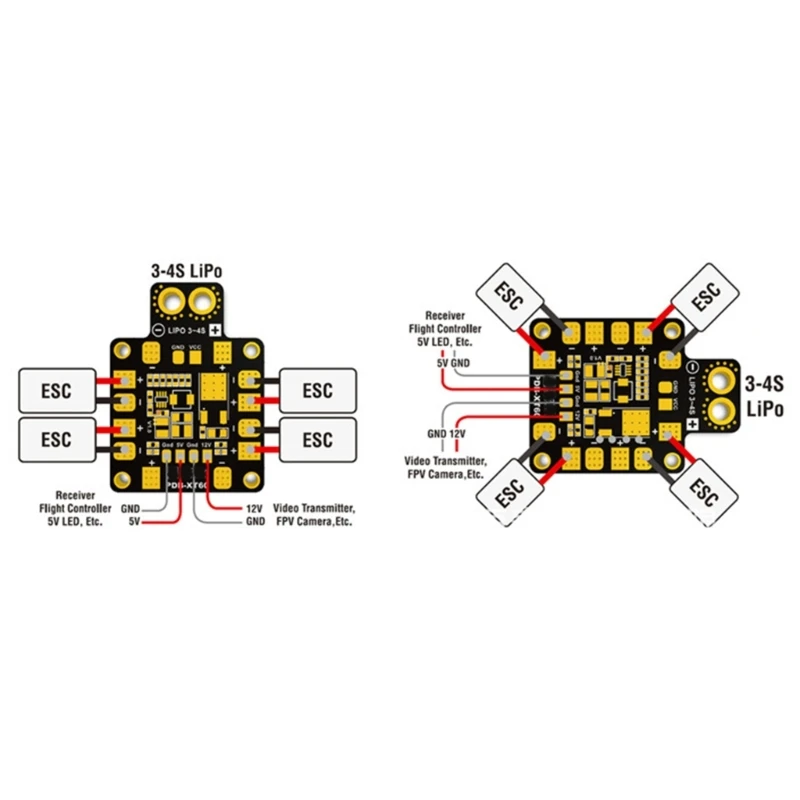 Drone Power Hub 1Piece Mini Power Hub Power Distribution Board PDB BEC 5V & 12V For FPV 250 ZMR250 Multicopter Quadcopter K1KF