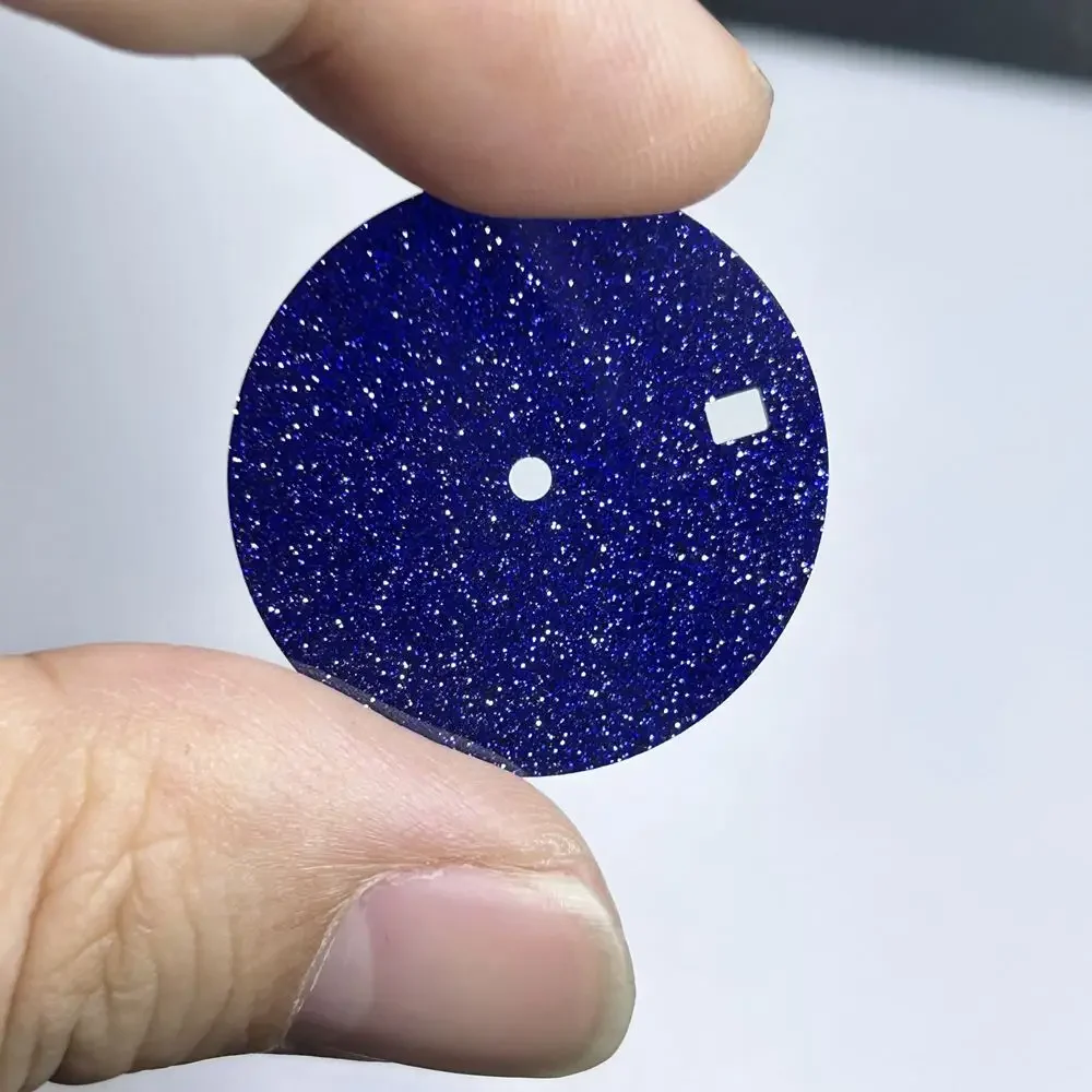 28.5x0.4mm NH35 Watch Dial Natural Green Malachite Blue Sandstone CNC Machine Cut 5