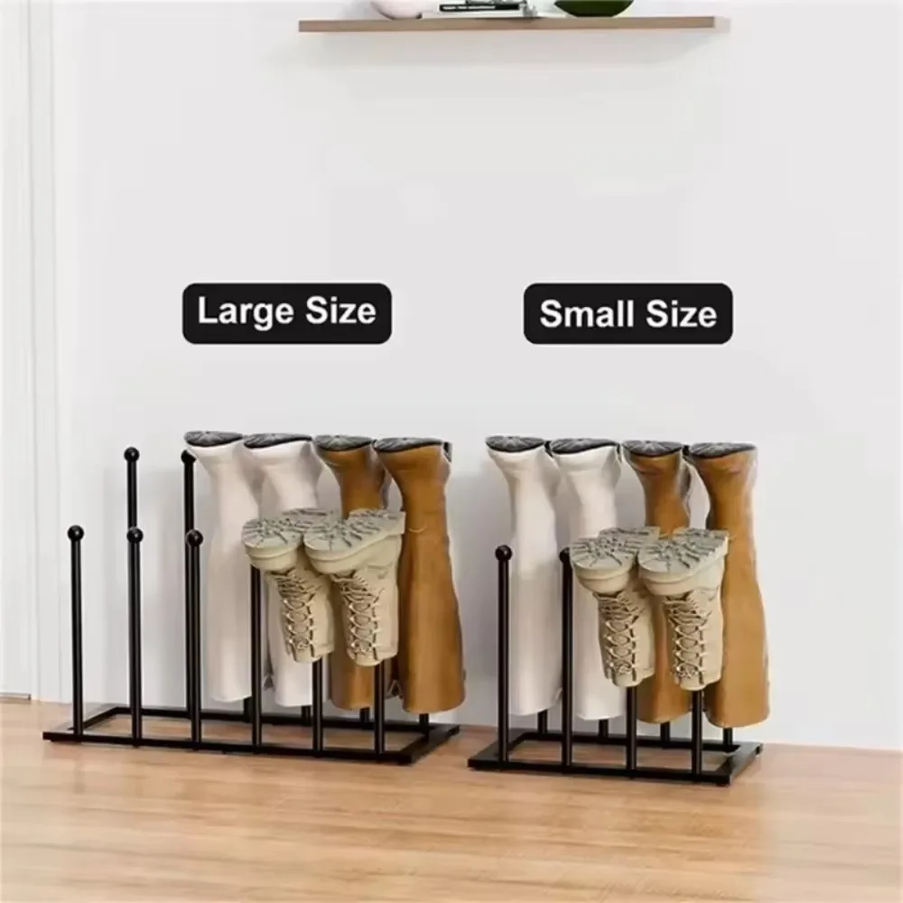 Tall Boots Storage Rack Black Standing Modern Style Shoe Shelf Housewear Supply Rain Shoes Support Frame Storage Organizer Rack