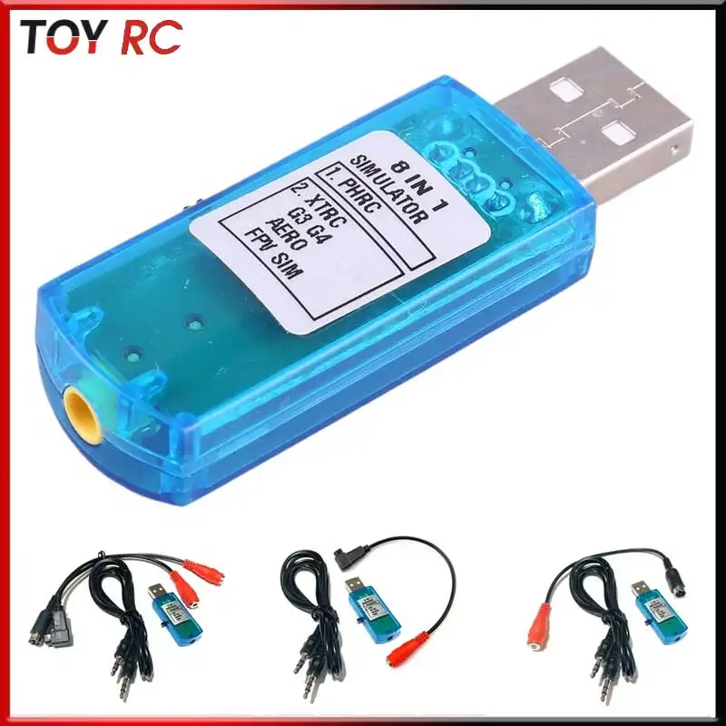 Simulateur de vol USB 8 en 1 pour RC hélicoptère et avion