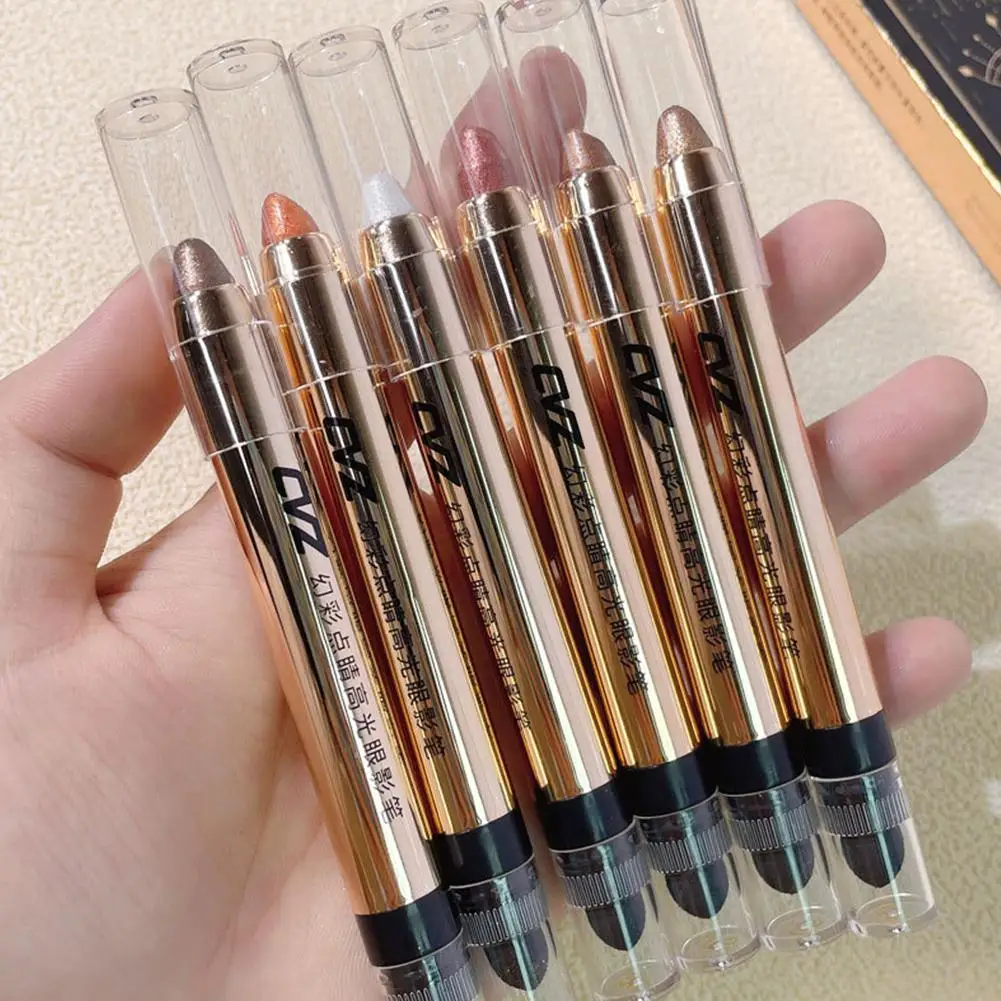 

Eyeshadow Waterproof Long Lasting Matte Professional Highlighter Head Eye Pencil Double Shadow Yellow Makeup Beauty D9B6
