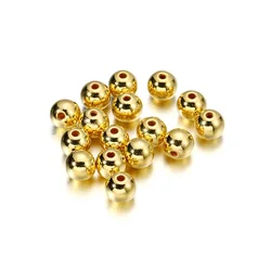 Acrylic Imitation Pearl Beads for Jewelry Making and Crafts - Beige Bracelet Supplies (3-20mm, Bulk Options Available) (Gold)