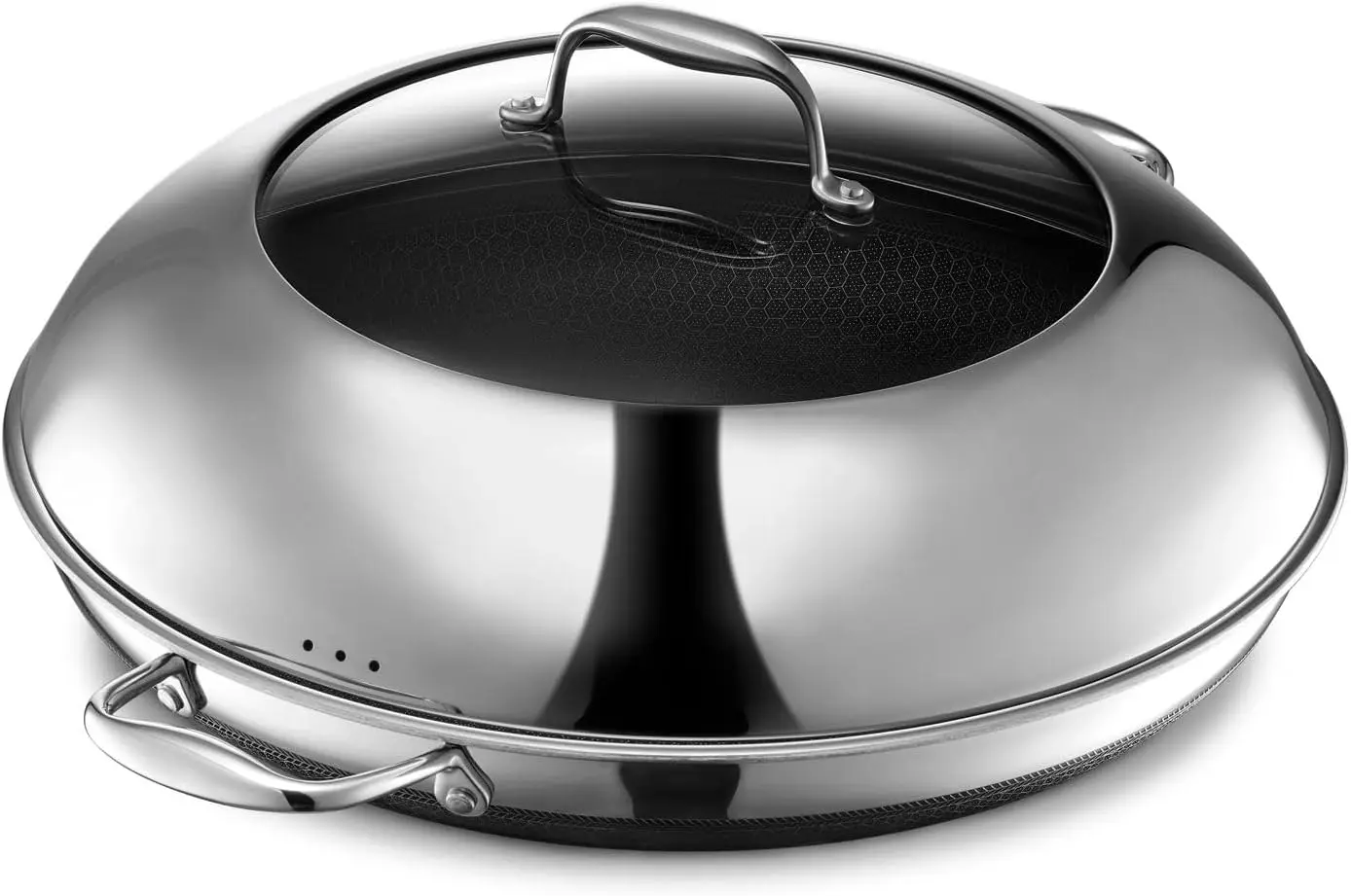 

14 Inch Stainless Steel Frying Pan and Steel Lid with Stay Cool Handles, Non-Toxic, Dishwasher and Oven Safe
