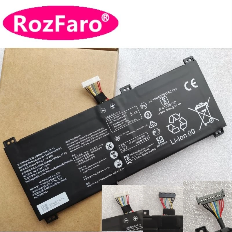 

RozFaro HB6081V1ECW-41 Battery For Huawei MagicBook Pro Honor Hunter V700 D16 HBL-W19 W29 HLY-W19RP W19RL W19R FRD-WFG9 WFD9 WX9