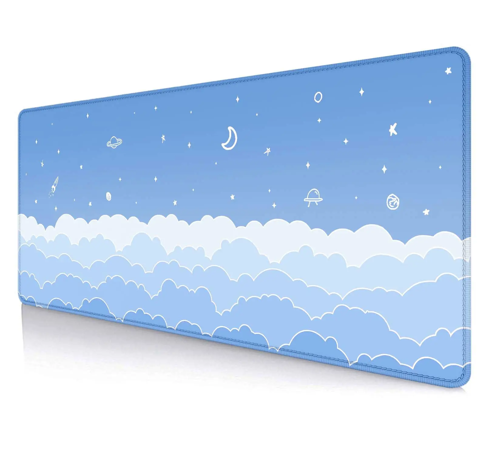 White Clouds Mouse Pad Kawaii Cute Mousepad Desk Mat Gaming Laptop ...