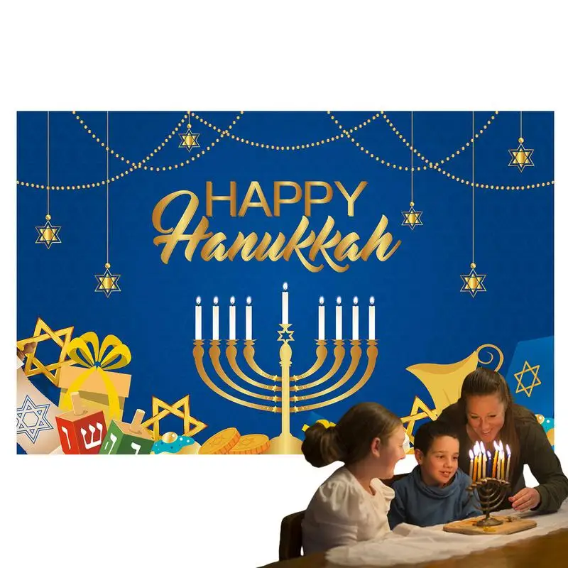 

Judaism Hanukkah Backdrop Photography Candlestick Hexagrams Jewish Party Decor Photography Background Photobooth Studio Shoots