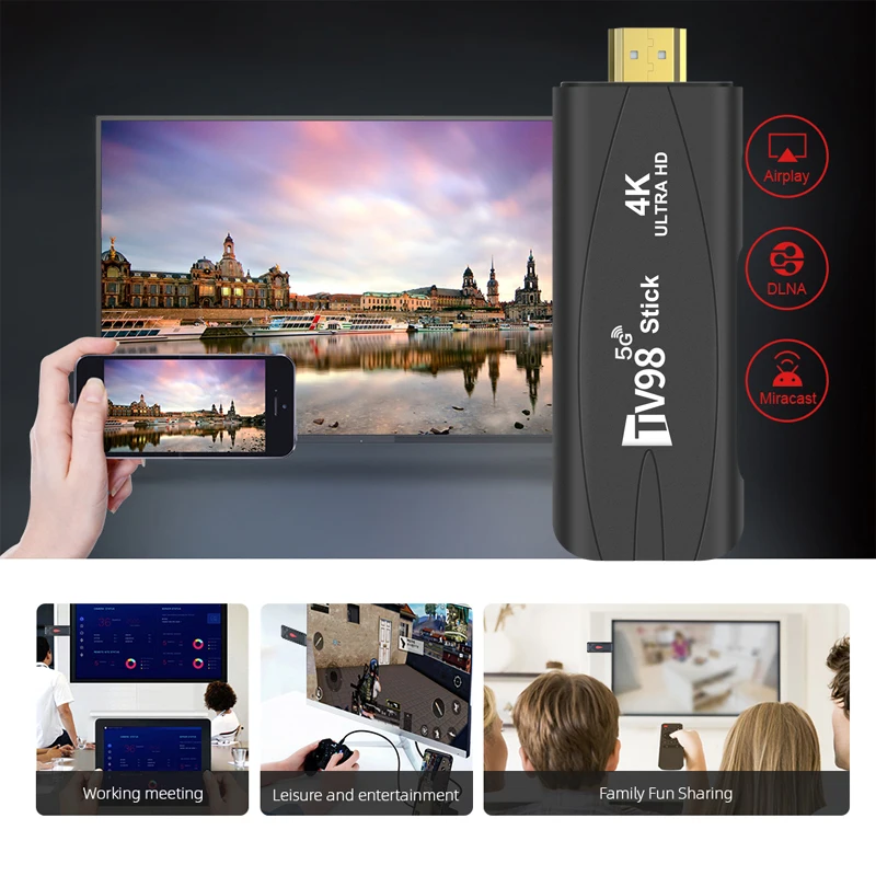 TV Box LEMFO TV98 Mini Android 12 Support 8K Video 4K 2.4G&5G Body Feeling Game Set Top Box 16GB 32GB Wifi 6 3D smart