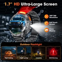 Nouvelle Montre Connectée Militaire d'Extérieur 2026 pour Hommes, Étanche 10 ATM, Moniteur de Fréquence Cardiaque, Lampe Torche LED, Appel Bluetooth, Montre de Fitness 3