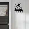 Wall Mounted Hook Up Hummingbird Key Rack Hanger Iron Crafts Rack Wall Art Decor, Perfect Gift for Nature Enthusiasts 1