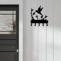 Wall Mounted Hook Up Hummingbird Key Rack Hanger Iron Crafts Rack Wall Art Decor, Perfect Gift for Nature Enthusiasts 1