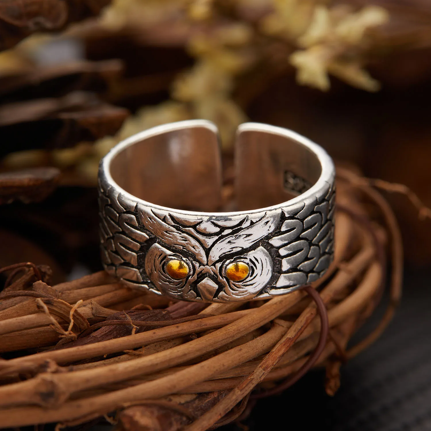 Retro Boho Schmetterling Ring Für Frauen Mode Silber Farbe Eule Engel Flügel Katze Tier Unregelmäßige Öffnung Ringe Ethnische Schmuck – Detail 19