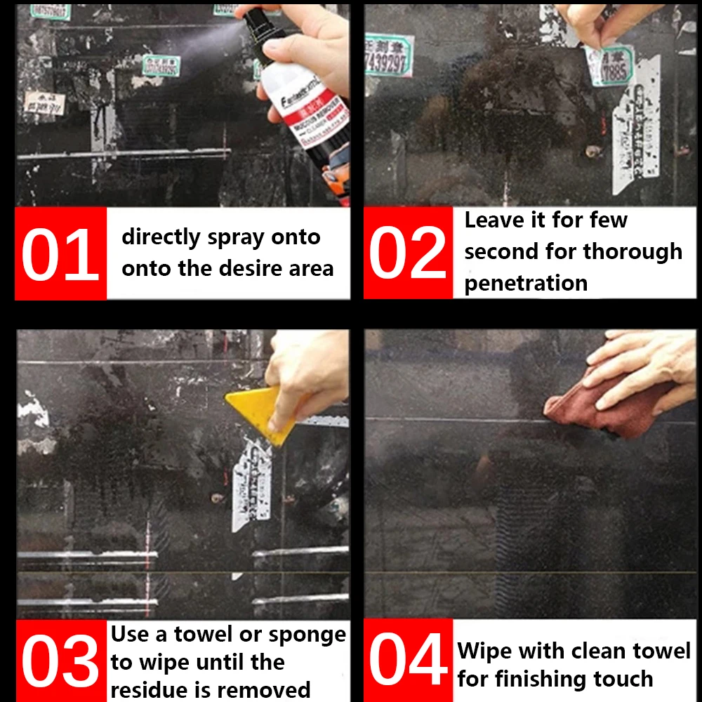 Sticky Residue Remover Car Window Film Adhesive Remover Sticker Cleaning Spray Glue Remover Cleaning Agent Cleaning Products images - 6