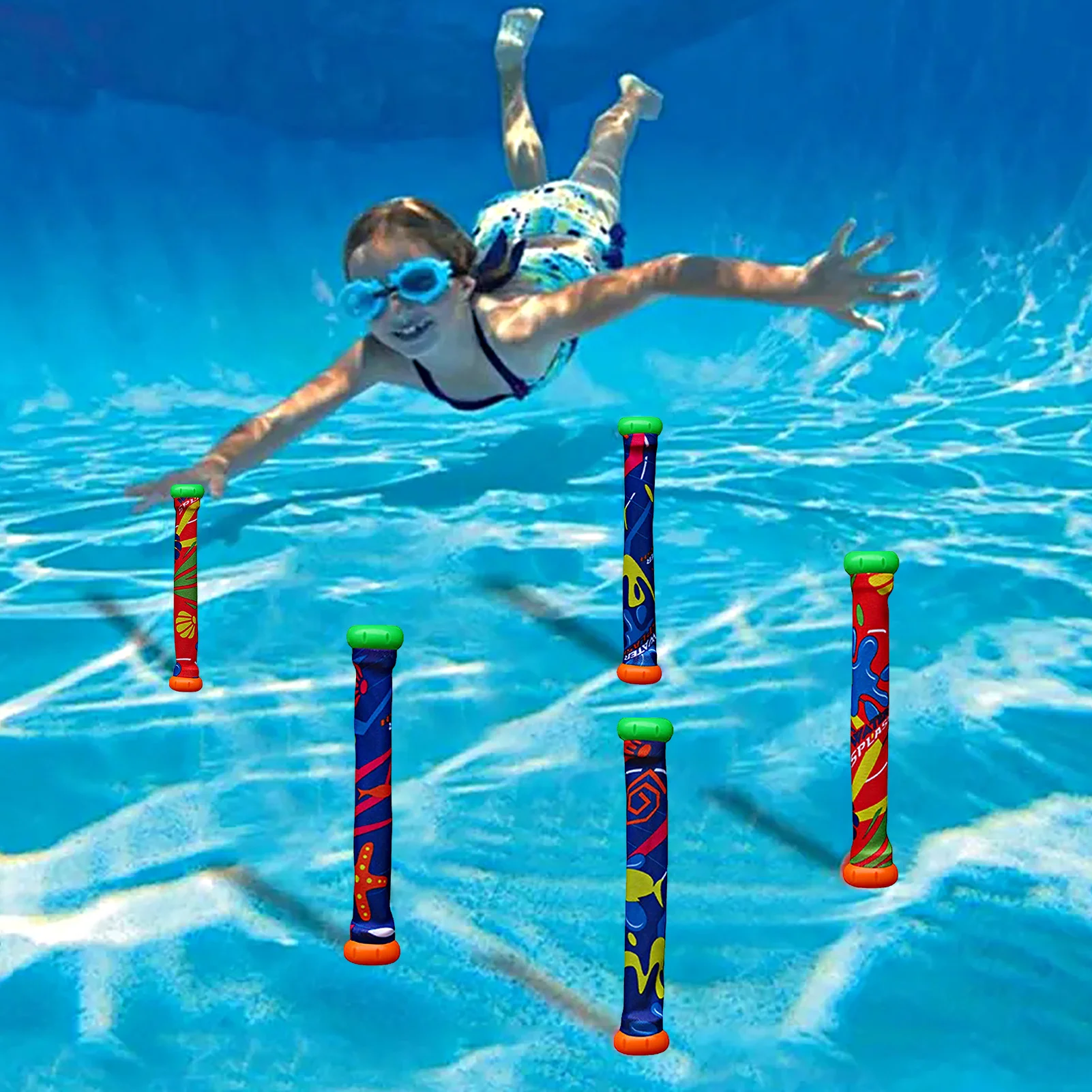 Pool Diving Sticks Pool Games And Pool Toys For Kids Ages 8-12 5pcs Multicolor Diving Stick Toy Dive Toys Pool Toys Underwater