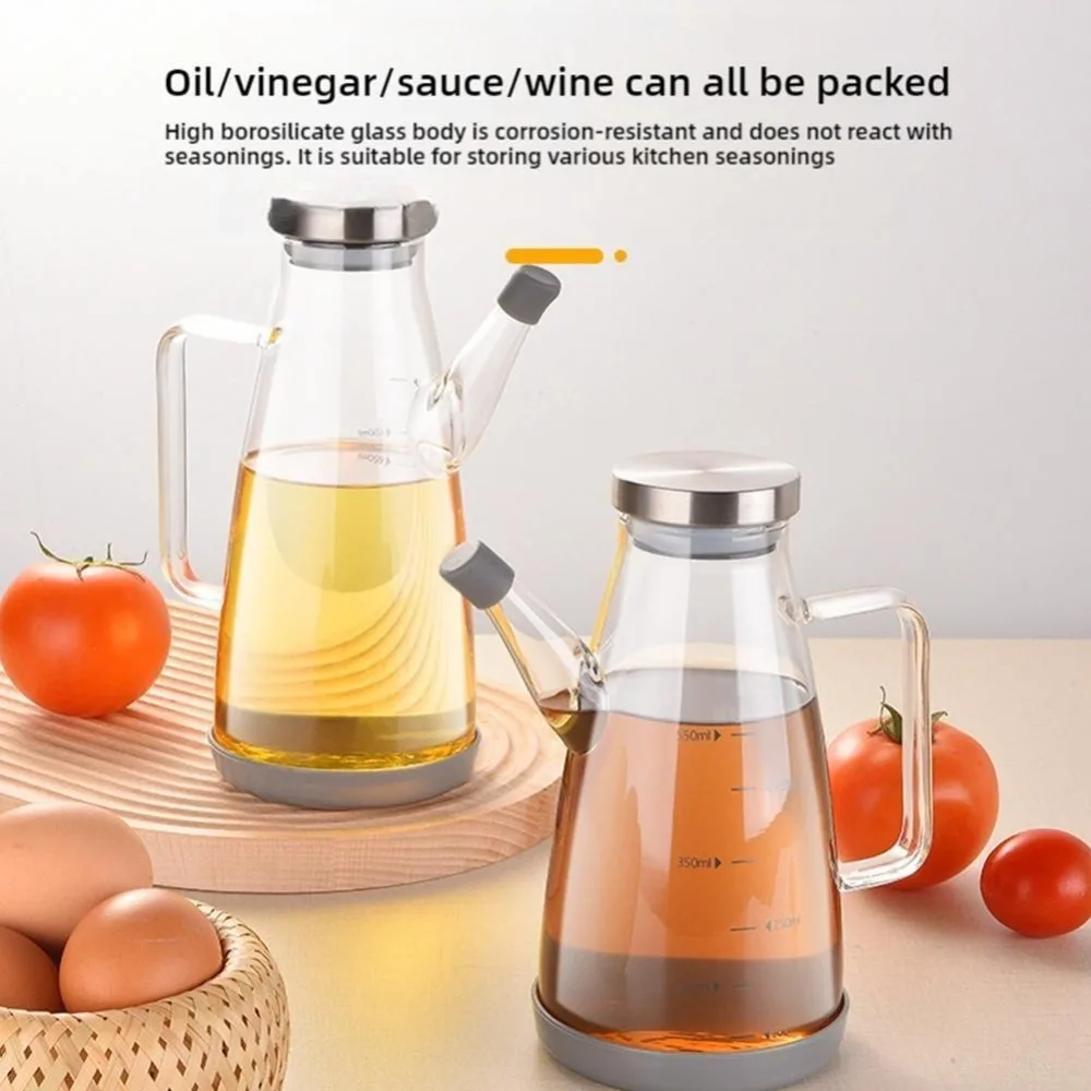 Durable Food-grade Oil Dispenser Bottle Large Capacity Leak-Proof Glass Oil Pot 600/800/1000ML Seasoning Bottle Household