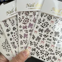 1pcs Colorful Sexy Leopard Print Bowknot Nail Stickers French Simple Pattern Nail Decal DIY Manicure Decor Tips Nail Accessories 1