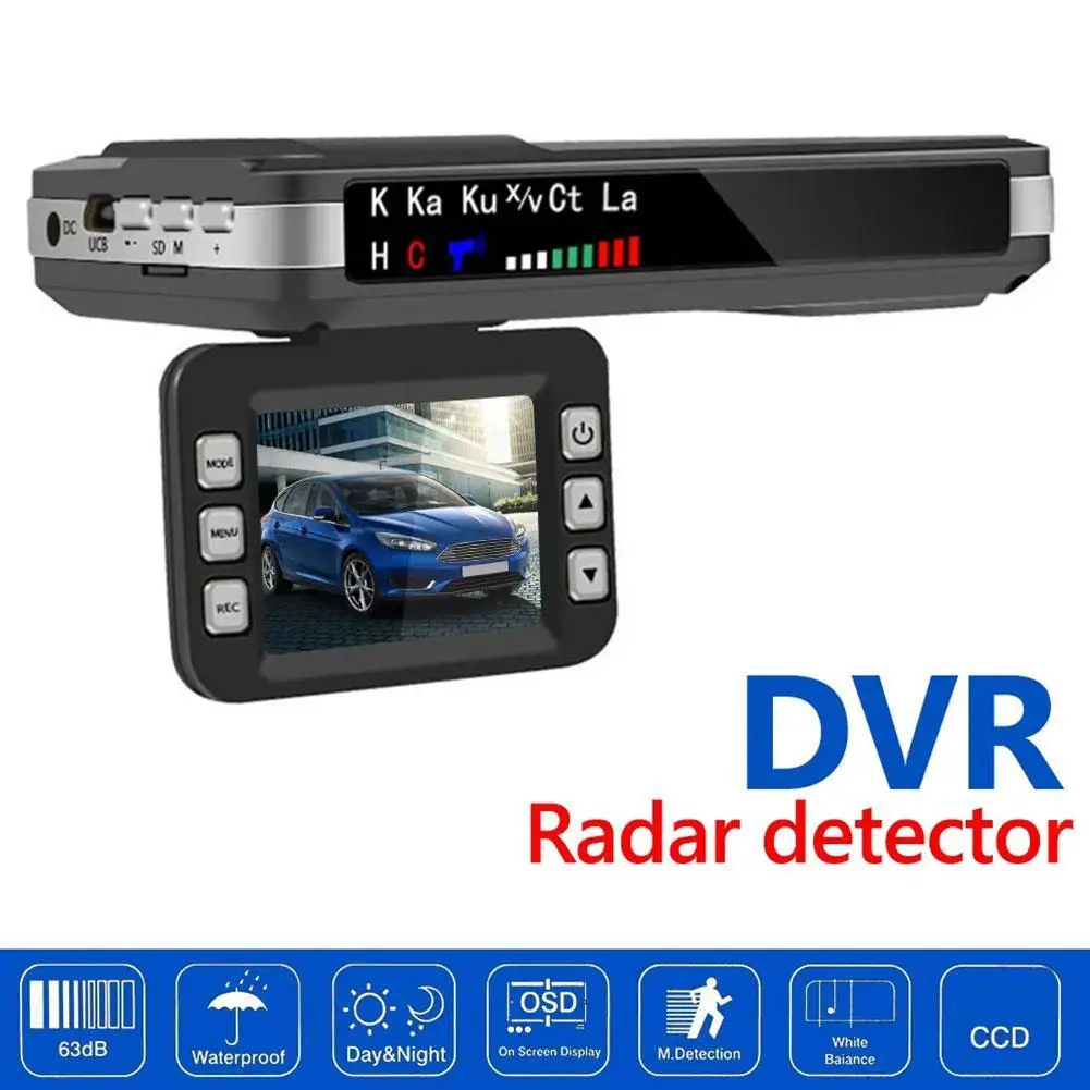 

2 In 1 Car Radar DVR Anti Radar Detector Driving Recorder Video Camera Flow Detecting Dash Cam Car Detector 140 Degree