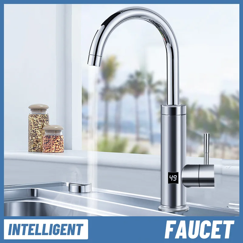 

220V Heater Kitchen Faucet 2 in 1 Tap Tankless Water Heating Mixer Electric Geyser Electric Water Heater Temperature Display