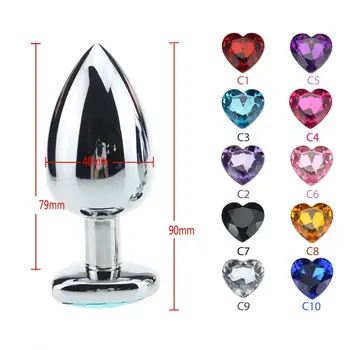 Anal Plug Sexy Toys For Women Men Adult Prostate Massager Butt Plug Heart shape Analplug Trainer Erotic Vibrator Sexshop Toys 4