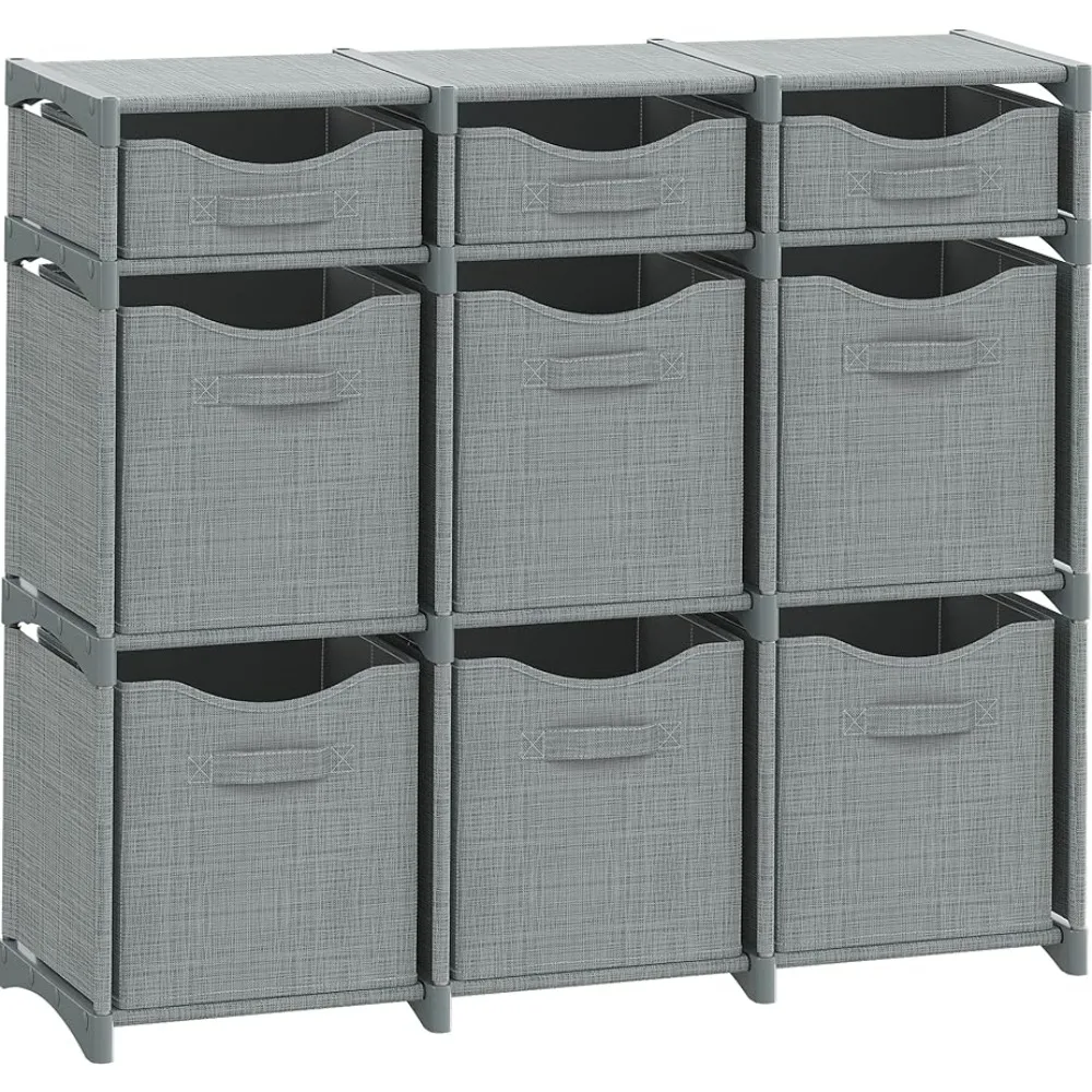 

9 Cube Closet Organizers,Easy To Assemble Storage Unit With Drawers | Room Organizer For Clothes Includes All Storage Cube Bins