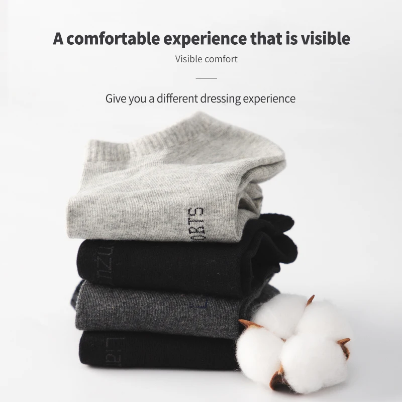 NANJIREN Antibacterial Men Socks Deodorant Sweat Absorbing Cotton Middle Low Tube Socks Breathable Elastic Soft Male Socks