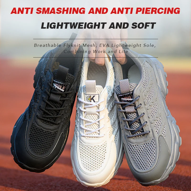 أحذية عمل صيفية مع أحذية خفيفة الوزن قابلة للتنفس،...