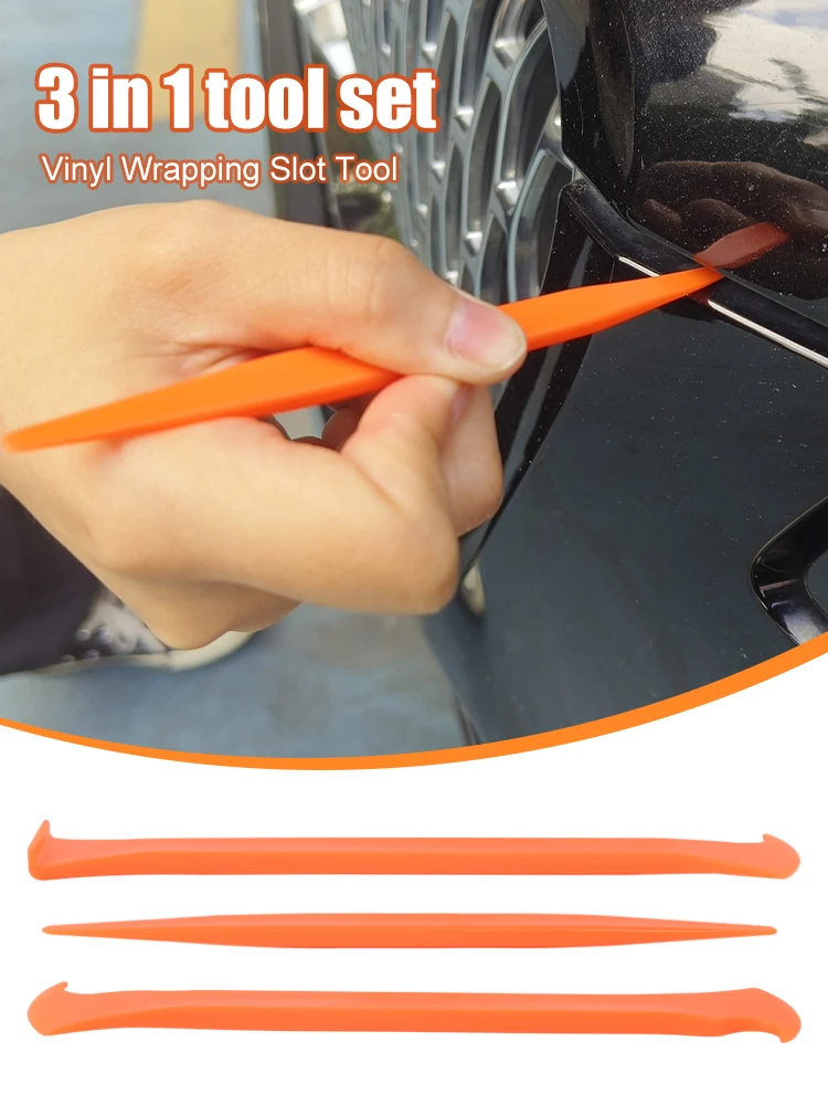 

3Pcs Vinyl Car Wrapping Tool Flexible Micro Squeegee Curves Slot Window Tint Tool Window Squeegee Edge Trimming Tool 2 Hardness
