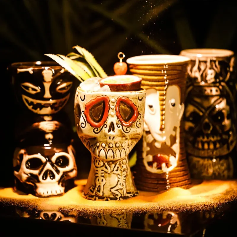 Hawaii Easter Island Tiki Mugs ceramic drinking cup ceramic cup ceramic mug beer mug Creative Porcelain Beer Wine Mug Beer Wine Cocktail Party Cup Bar Tool 300-700ml