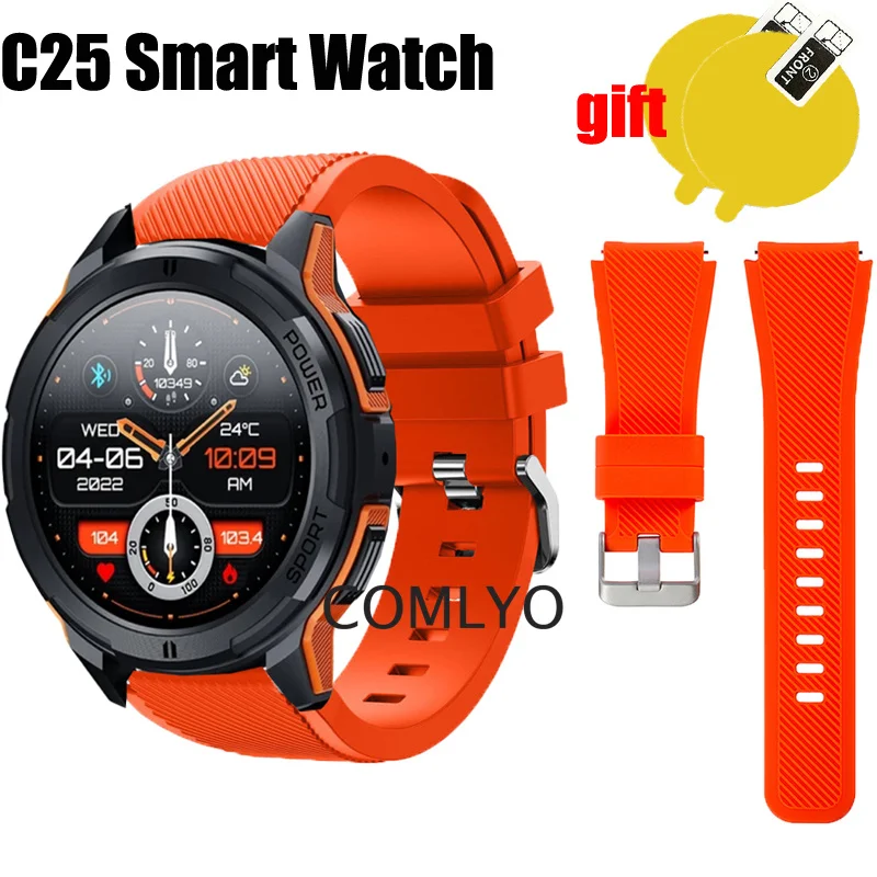

For C25 Strap Smart Watch Women MEN Band Silicone Replacement Bracelet Belt Screen protector film