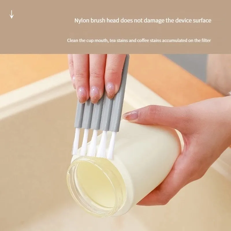 Multi-function Bendable Handle, Cup Lid Cleaning Brush, Household Groove