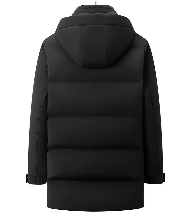 Hochwertige Herren-Winddichte Warme Kapuzen-Daunenjacken Winter-Freizeitpufferjacken Outdoor-Mäntel mit Abnehmbarer Kapuze Gefütterte Oberteile Parkas – Detail 11