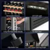 33 Bottle Wine Fridge, Dual Zone Wine and Beverage Refrigerator with Independent Temp & LED Control Panel, Freestanding W 6