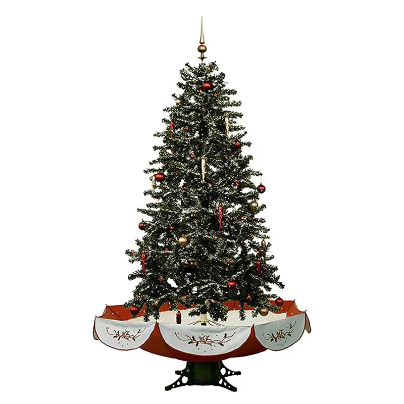 

Christmas Decoration 74'' Musical Snowing Artificial Christmas Tree with Red or Green Umbrella Base