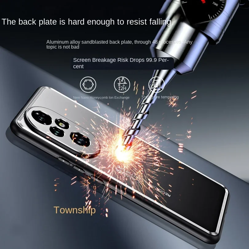 Sleek Sandblasted Aluminum Alloy Back Plate with Metal Camera Protect Cover