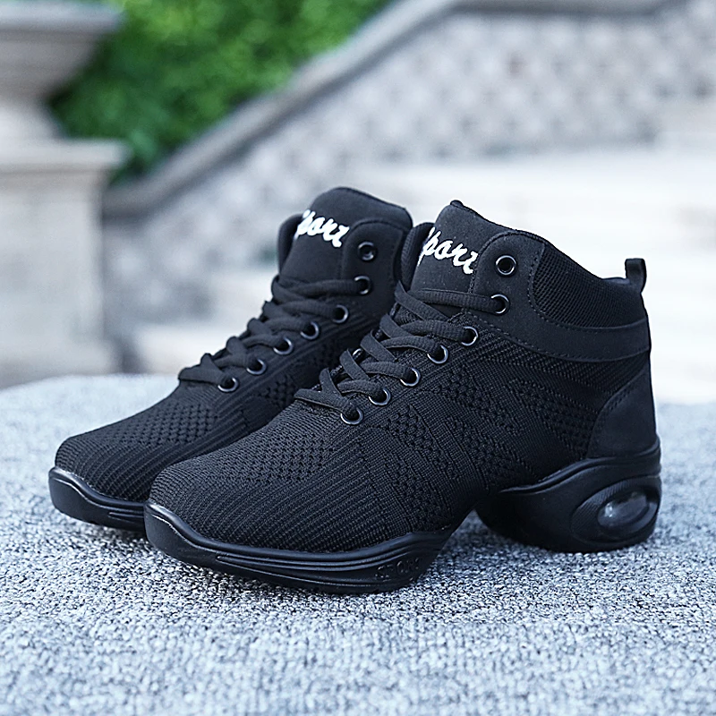 Women Dancing Shoes Jazz Dance Sneakers Hip Hop red white Breathable soft sole comfortable flexible Dance Sport Shoes 4